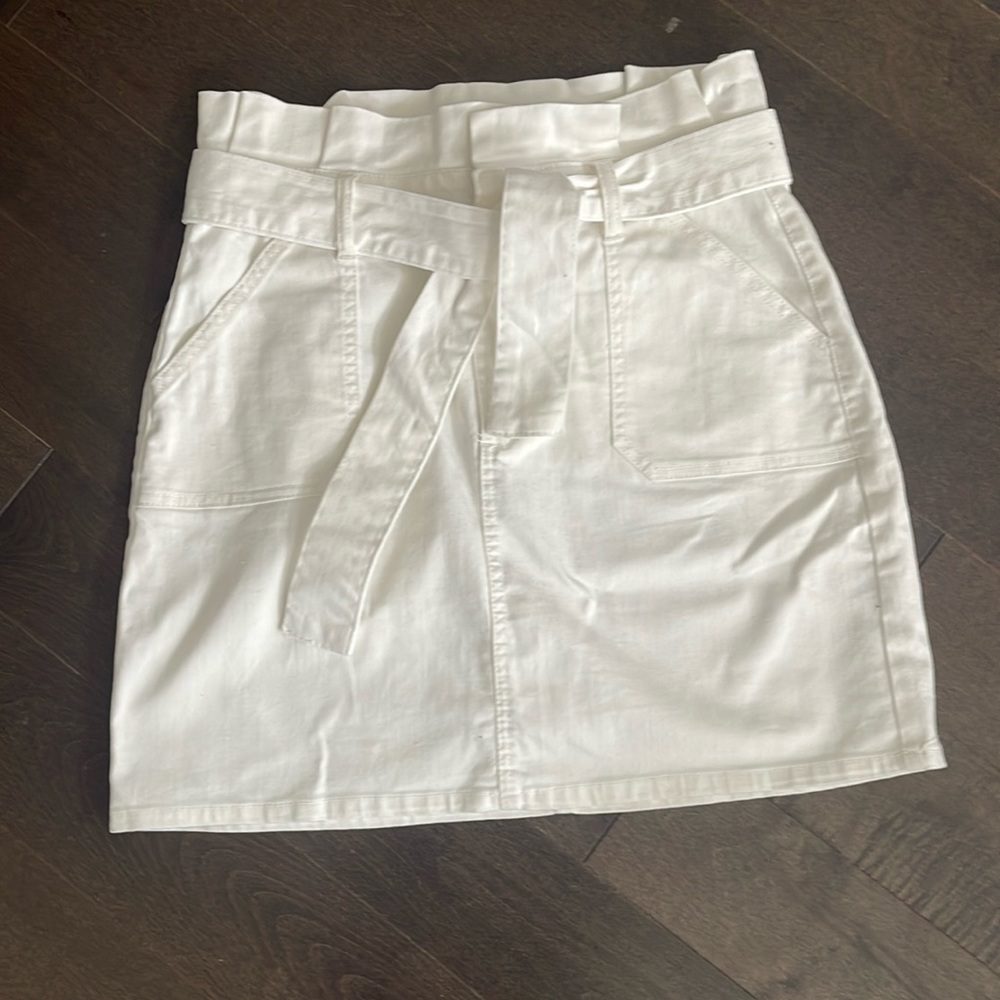 White Jean Skirt